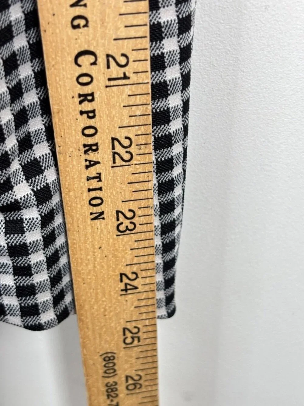 Maeve Anthropologie Long Blazer S Black White Gingham Oversized Double Breasted